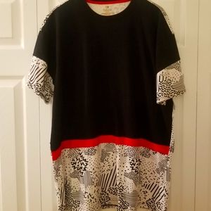 Mens Bleecker & Mercer Graphic Designs Shirt | Size Medium Black White Red